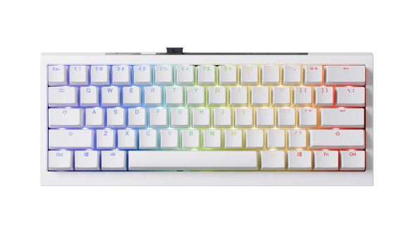 Ducky Professional Gaming Mechanical Keyboard One X Mini Wireless White - Ducky AI Switches [Linear], Bluetooth, 2.4G
