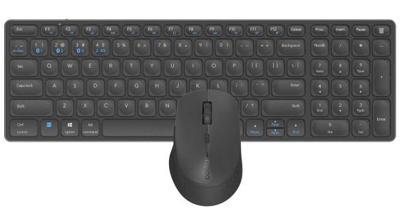 Set tastatură și mouse RAPOO 9700M, Multi mod, Bluetooth, 2.4Ghz, Wireless, Gri închis