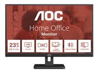 Monitor AOC 24E3UM 23.8" VA WLED, 1920x1080@75Hz, 4ms, 300cd m/2, 3000:1, AdaptiveSync, FlickerFree, Low Blue Light, 2Wx2, Tilt, D-SUB, HDMI, DP, USB hub