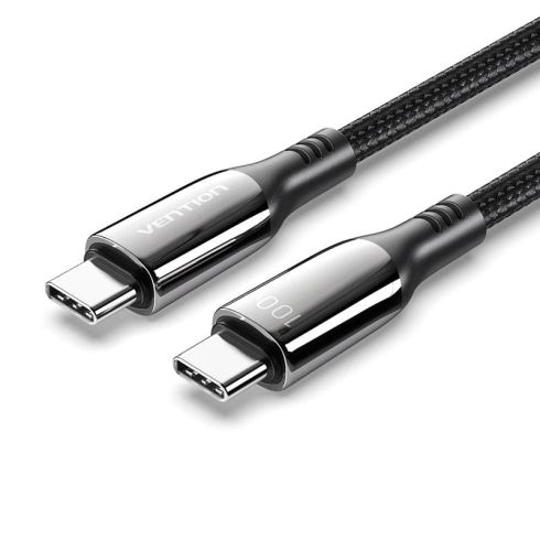 Vention кабел USB2.0 Type-C/Type-C 100W, LED display 2m - CTKBH