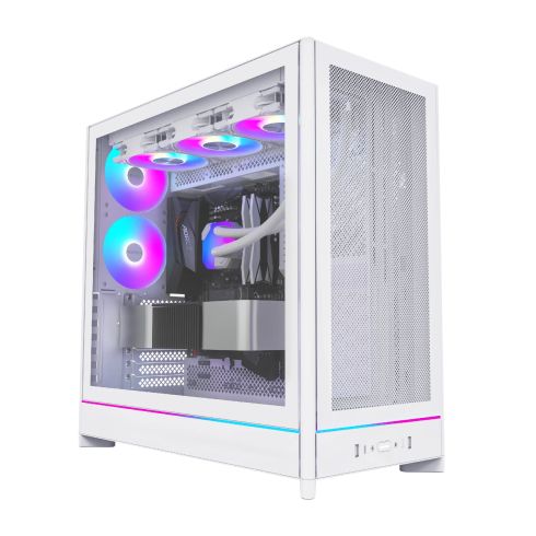 Montech кутия Case ATX - HS01 PRO (W) - 5 x 120 mm ARGB Fans, USB-C, White