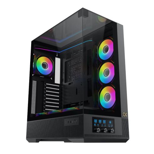 Xigmatek Case EATX - Vision Pro - 8 ARGB Fans, LCD Display Panel, Smart Fan Control