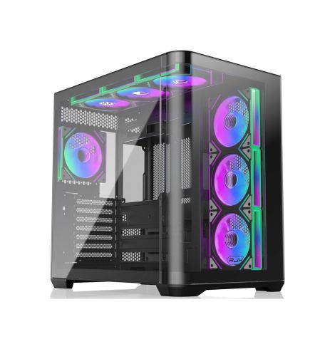Raijintek Case EATX - ATREUS BT7 Black - 7 x 120 mm Infinity Mirror ARGB Fans included