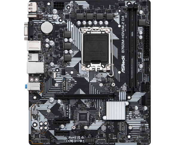 Placa de baza ASRock B760M-HDV M.2, LGA1700, DDR4, ATX