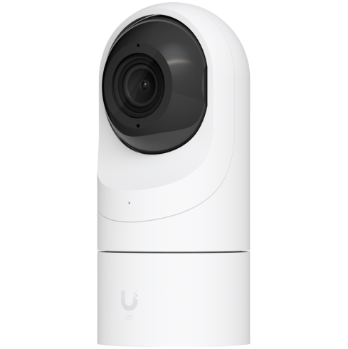 UBIQUITI G5 Flex; 2K (4MP) video resolution; Versatile table or ceiling mounting; 6 m (20 ft) IR night vision; AI event detections; Connect and power using PoE; Record audio with an integrated microphone; Weather-resistant (outdoor covered).