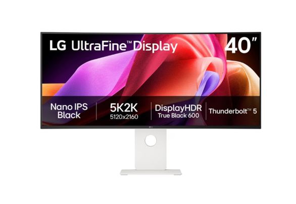 Монитор LG 40U990A-W, 39.7'' UltraFine Nano 21:9, IPS Black 5K2K (5120x2160), 1ms MBR, 120Hz, 5ms, 450 cd/m2, 2000:1, HDR 10, DCI-P3 99%,  USB-C, FreeSync, VRR, PIP, 2 PBP, HDMI, DP, Thunderbolt 5, Built-in KVM, Speacer 2X10W, PIP, PBP, Tilt, Height, Swiv