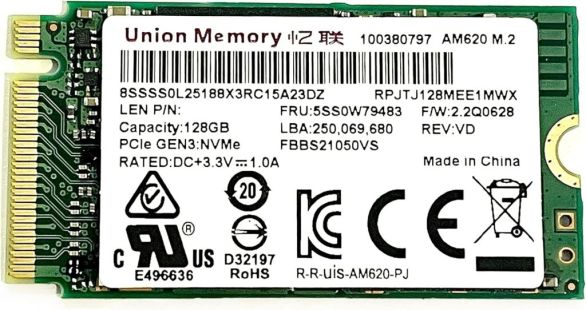 SSD Union Memory 128GB m.2 NVMe PCIe Gen3 2242