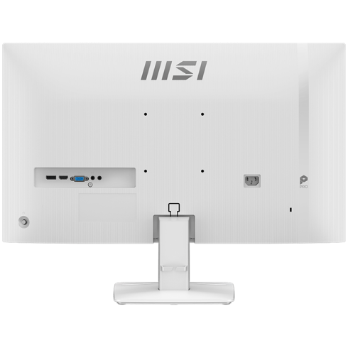 MSI PRO MP275W E2 Professional Business Monitor, 27" 120Hz, FHD (1920x1080) 16:9, IPS Anti-glare, 1ms/4ms, 300nits, 1500:1, 178/178, Adaptive-Sync, HDR Ready, Tilt, Speakers, 1x DP, 1x HDMI, 1x D-Sub, White, 3Y Warranty