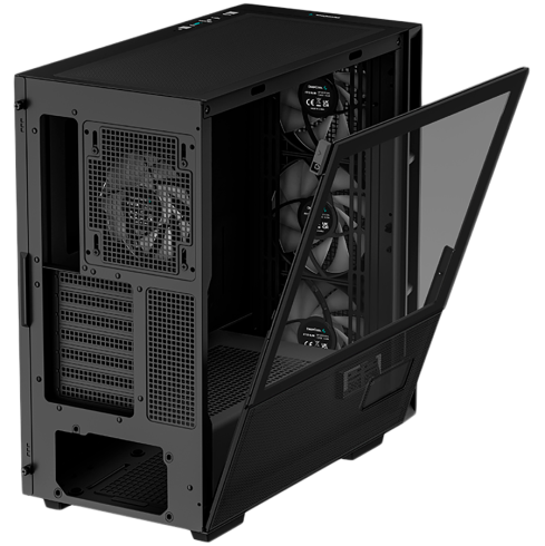 DeepCool CH560 Digital, Mid Tower, Mini-ITX/Micro-ATX/ATX/E-ATX, 1xUSB3.0, 1xType-C, 1xAudio, 3x140mm + 1x120mm Pre-Installed ARGB Fans, Tempered Glass, Mesh Panels, Dual-Status Digital Display, GPU Support Arm, Black, R-CH560-BKAPE4D-G-1