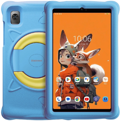 Blackview Tab 60 Pro Kids WiFi+4G 10.1-inch HD IPS 800x1280 T606 Octa-core 1.6GHz 4GB/128GB 7700mAh Charger Included 5MP Front/8MP Rear camera Android 15 Ocean Blue