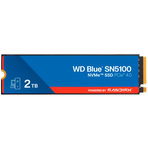 SSD WD Blue SN5100 2TB M.2 2280 PCIe Gen4 x4 NVMe QLC 3D, Read/Write: 7100/6700 MBps, IOPS 1000K/1300K, TBW: 900
