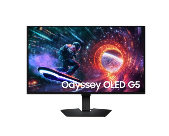 Monitor OLED Samsung Odyssey G5 LS27FG500SUXEN 27", 2560x1440, QHD, 180Hz, QD-OLED, HDR10, 16:9, 1,000,000:1, 200 cd/m2, 0.03ms, 178/178, Pantone Validated, HDMI, DP, Flicker-free, Tilt, Height Adjust, 2Y