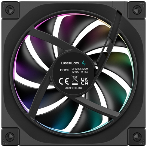 DeepCool FL12R 3IN1, 3x120mm ARGB Reverse Fans, Daisy Chain, 8-pin Cable, PWM, Fluid Dynamic Bearing, PBT, 3 pack, ARGB Halo, R-FL12R-BKAPN3-G, 3Y