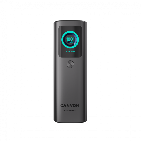 CANYON Built-in cable power bank OnPower 265 20000mAh 165W   Aluminium Dark grey