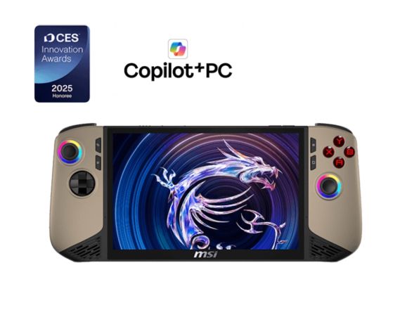 Конзола MSI Claw 8 AI+ A2VM, 8" FHD+ (1920x1200), 120Hz VRR Touchscreen, Intel Core Ultra 7 258V (up to 115 AI TOPS), Intel Arc 140V GPU, 32GB LPDDR5x , 1 TB M.2 SSD, FPT, 2x2W, WiFi 7+BT5.4, Win11H, 0.795kg