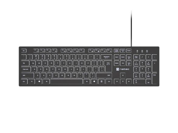 Клавиатура Natec Keyboard Herring Glow US, White Backlight