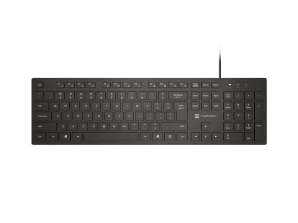 Клавиатура Natec Keyboard Herring Glow US, Black, Slim