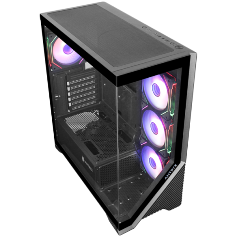 Chassis FC-AR17A-ARGB, 7 slots, 1 x Type C, 2 X USB 3.0, 4 x ARGB, remote, Without PSU, Black