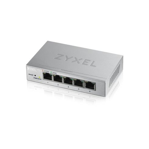 Комутатор ZyXEL GS1200-5, 5 Port Gigabit web managed Switch + Lanberg patch cord CAT.6 FTP 3m, red