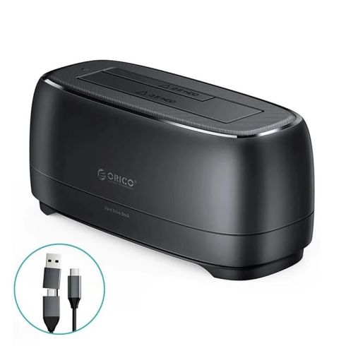 Orico докинг станция Storage - HDD/SSD Dock - 2.5/3.5 inch USB-C/A - DD18C3-EU-BK