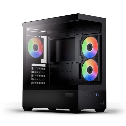 AeroCool кутия Case ATX - P500D Digi-G-BK-v1 - Digital Display, USB-C, 3 x 120 mm A-RGB