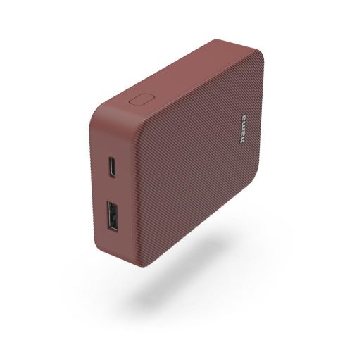 Hama "Colour 10" Power Pack, 10000 mAh, 2 Outputs: USB-C, USB-A, red