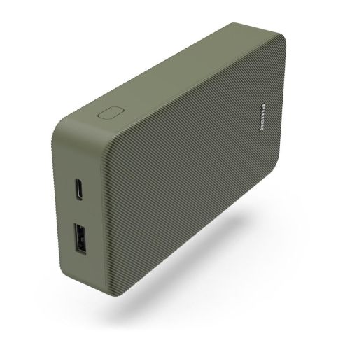 Hama "Colour 20" Power Pack, 20000 mAh, 2 Outputs: USB-C, USB-A, green