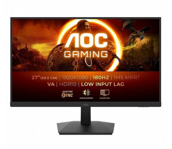 Monitor AOC C27G4ZXU, 27" curbat 1500R VA WLED, 1920x1080 la 280Hz, 1ms GtG, 0.3msMPRT, 300cd m/2, 4000:1, 80M:1 DCR, Adaptive Light, Sincronizare, Helt Blue Ti2, Low Light Ti2 , pivotant, 2xHDMI, DP, hub USB