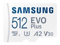 SAMSUNG EVO PLUS microSD 512GB 2024 incl. SD Adapter memory card UHS-I U3 Full HD and 4K UHD 160 MB/s read