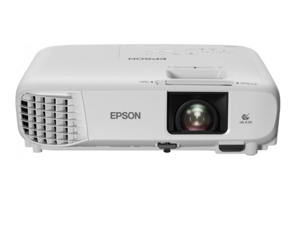 Мултимедиен проектор Epson EB-FH06, Full HD 1080p (1920 x 1080, 16:9), 3 500 ANSI lumens, 16 000:1, USB, 2x HDMI, VGA, Wireless 802.11b/g/n (optional), Lamp warr: 12 months or 1000 h, White + Sunne Ceiling Projector Bracket Mount Ceiling Mount 74-114cm, W