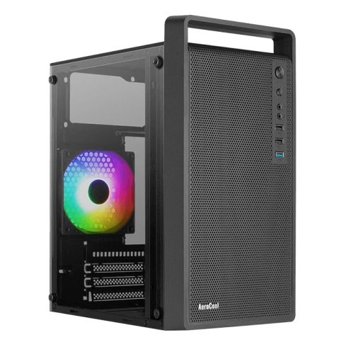 AeroCool Case mATX - CS-109-G-BK-v1 - FRGB, Tempered Glass