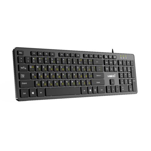 Makki нископрофилна кирилизирана клавиатура Keyboard USB BG - Low profile Chocolate - KB-C14 Black