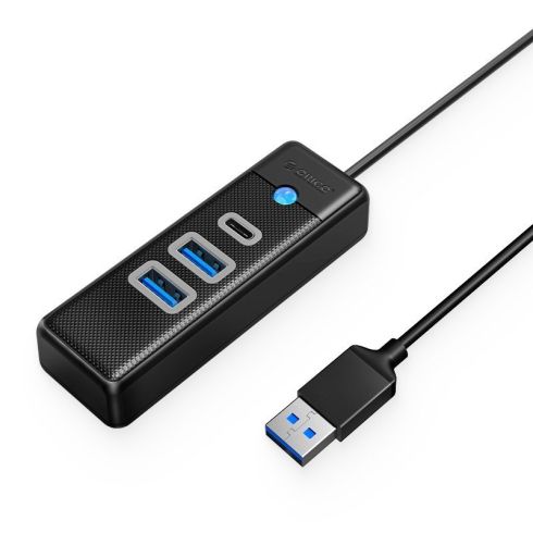 Orico HUB USB3.0 3 port - 2 x USB3.0, 1 x Type C, Black - PWC2U-U3-015-BK