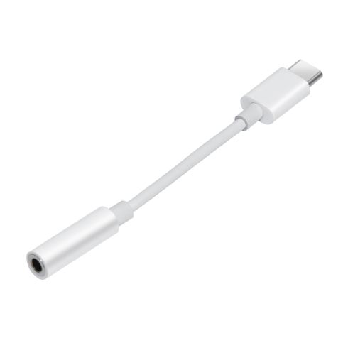 Makki Adapter Type-C M to 3.5mm audio jack 4P F, White - MAKKI-CBL-C-AUDIO-WH