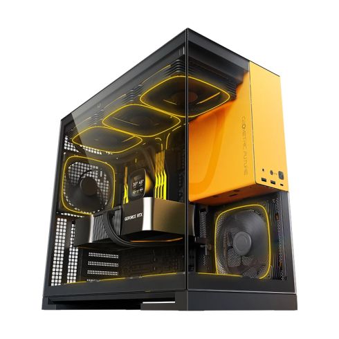 Geometric Future Case EATX - Model 5 Black/Yellow - 5 x 140 mm aRGB fans included