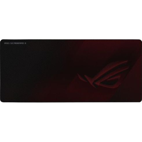 Подложка за мишка Asus ROG SCABBARD II is extended gaming mouse pad with protective nano-coating for a water-, oil-and dust-repellant surface, with anti-fray, flat-stitched edges and a non-slip rubber base