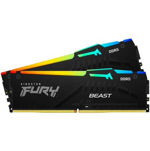 Kingston 64GB 6400MT/s DDR5 CL32 DIMM (Kit of 2) FURY Beast RGB EXPO