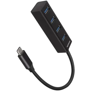 AXAGON HUE-M1C 4x USB3.2 Gen 1 MINI hub, metal, 20cm USB-C cable