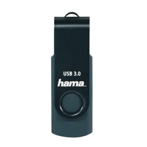 USB bellek çubuğu HAMA Rotate, 256 GB, USB 3.0 90 MB/s, Petrol mavisi
