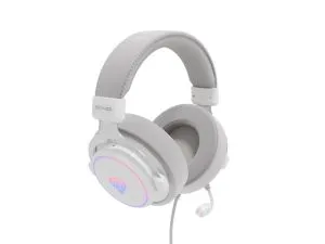 Headphones Genesis Headset Neon 764 with microphone, RGB illumination, USB, White