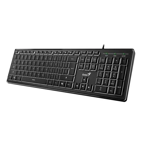 Genius Keyboard SlimStar 820 Black  - AI, Illuminated, Slim, BG, USB