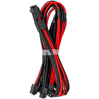 CableMod E-Series Pro ModMesh Sleeved 12VHPWR PCI-e Cable for Super Flower Leadex Platinum / Platinum SE / Titanium / V Gold Pro / V Platinum Pro, EVGA G7 / G6 / G5 / G3 / G2 / P2 / T2 (Black + Red, Nvidia 4000 series, 16-pin to Quad 8-pin, 60cm)