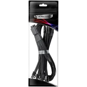 CableMod E-Series Pro ModMesh Sleeved 12VHPWR PCI-e Cable pentru Super Flower Leadex Platinum / Platinum SE / Titanium / V Gold Pro / V Platinum Pro, EVGA G7 / G6 / G5 / G3 / G2 / P2 / T2 (Negru, Nvidia 4000 serie, 16-pini la Quad 8-pini, 60cm)