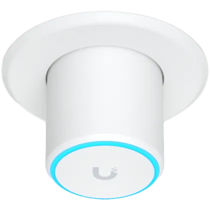 UBIQUITI U6 Mesh, WiFi 6, 6 spatial streams, 140 m² (1,500 ft²) coverage, 300+ connected devices, Powered using PoE, GbE uplink, Versatile tabletop, wall, and pole mounting, Weatherproof (outdoor exposed).