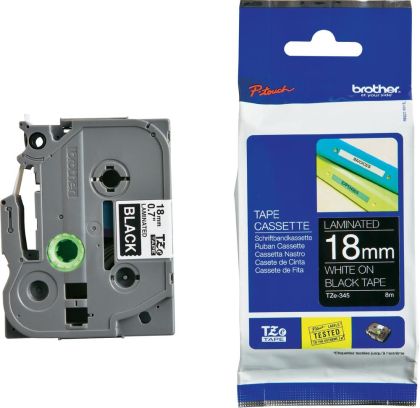 BROTHER P-Touch TZE-345 white on black 18mm