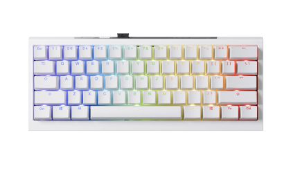 Ducky професионална геймърска механична клавиатура Professional Gaming Mechanical Keyboard One X Mini Wireless White - Ducky AI Switches [Linear], Bluetooth