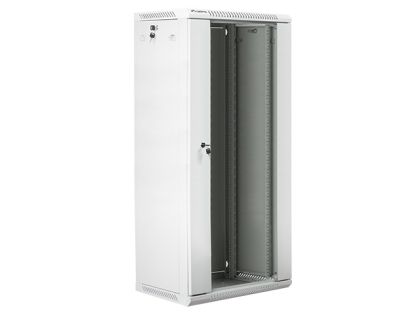 Комуникационен шкаф Lanberg rack cabinet 19" wall-mount 27U / 600x450 for self-assembly (flat pack), grey