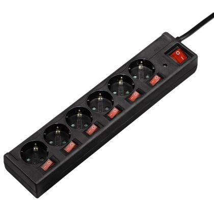 Hama 6-Way Power Strip, 1.4m, 121946