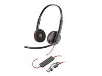 HP Poly Blackwire 3220 Stereo USB-C Black Headset +USB-C/A Adapter Bulk