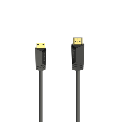 HAMA kablosu, HDMI erkek - mini HDMI erkek, 1,5 m, Altın kaplama konektörler, Siyah